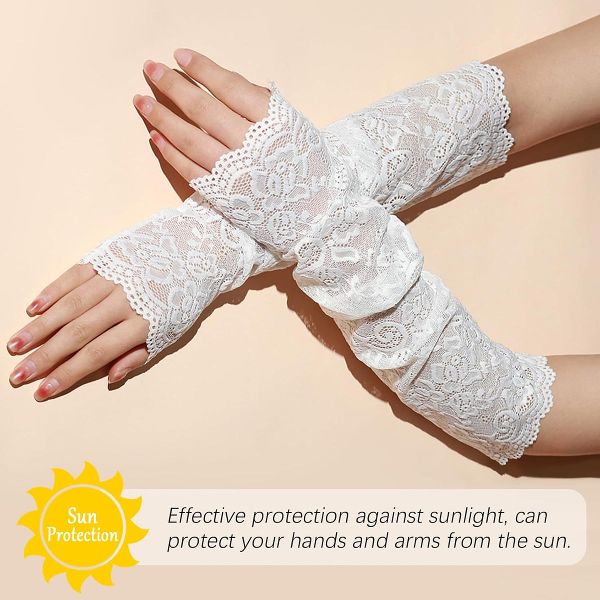 Fingerless Lace Arm Sleeves for Women for Wedding Tea Party