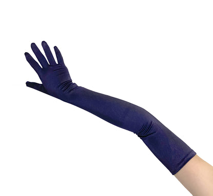 SACASUSA 23" Extra Long Super Stretch Over the Elbow Party Bridal Dance Sexy Satin Gloves A-Grade Quality 16BL 58cm