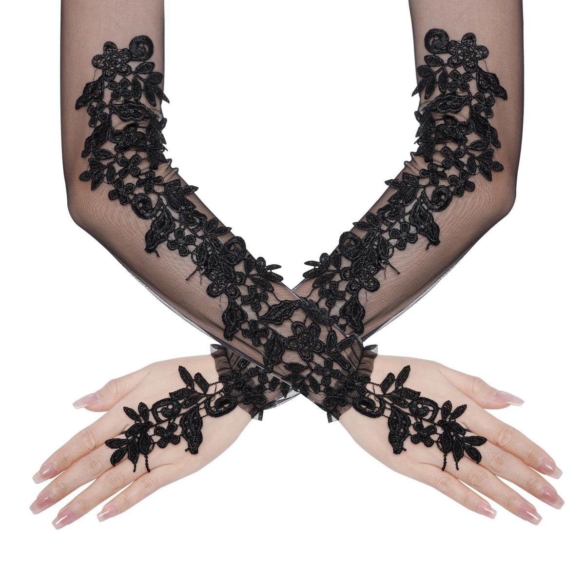 Fingerless Lace Gloves for Women Fingerless Lace Gloves for Halloween Wedding Party Prom Costume Accessories