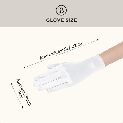 BABEYOND Short Satin Opera Gloves for Women 1920s Bridal Tea Party Gloves
