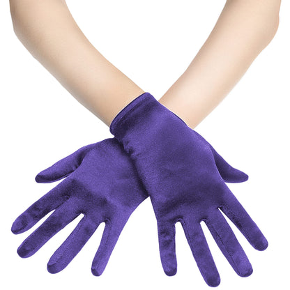 BABEYOND Short Satin Opera Gloves for Women 1920s Bridal Tea Party Gloves