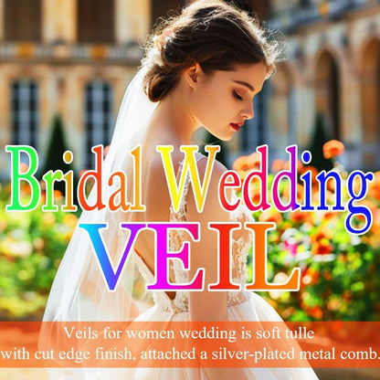 1 Tier Bride Wedding Veils White Elbow Length Short Bridal Veil Bachelorette Tulle Veils with Comb for Women