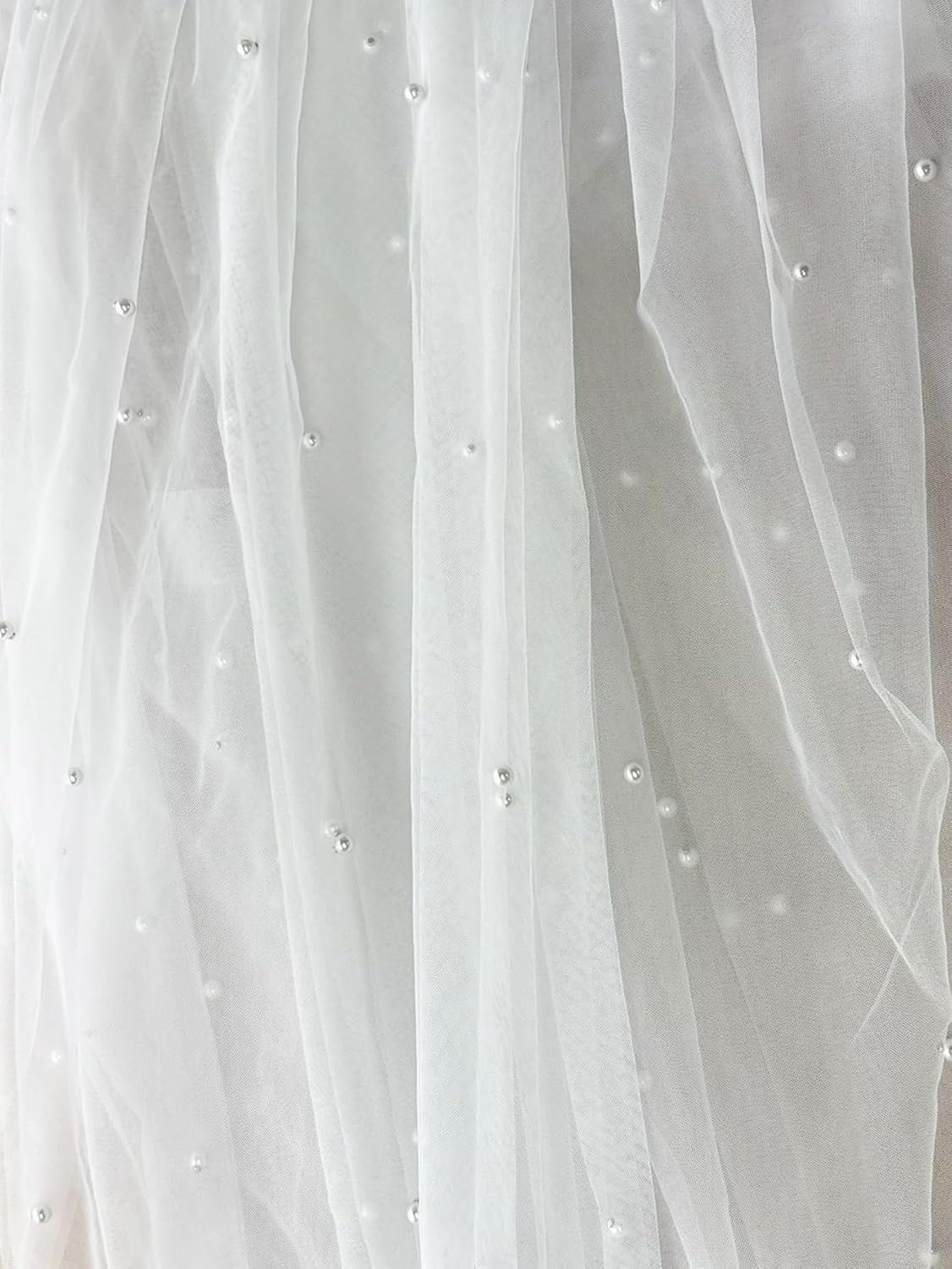 1 Tier Pearl Wedding Bridal Veil With Metal Comb F55