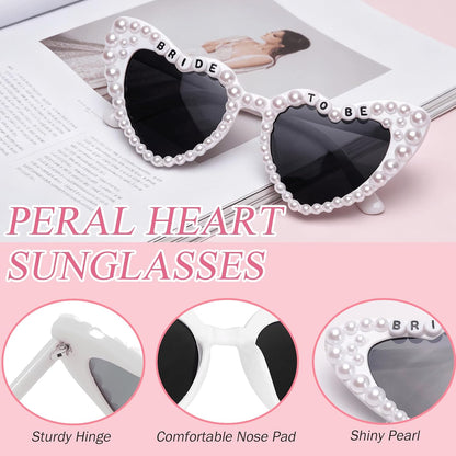 Bachelorette Party Accessories for Bride to Be - Veil Sash Heart Sunglasses