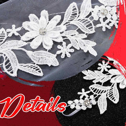 White Long Lace Gloves Fingerless Wedding Gloves for Women