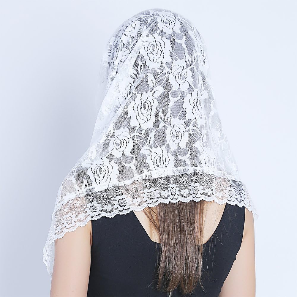 Lace Mantilla Catholic Chapel Veil Head Covering for Church Latin Mass