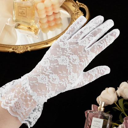 Black Lace Gloves for Women, 2 PCS Black Lace Gloves for Women