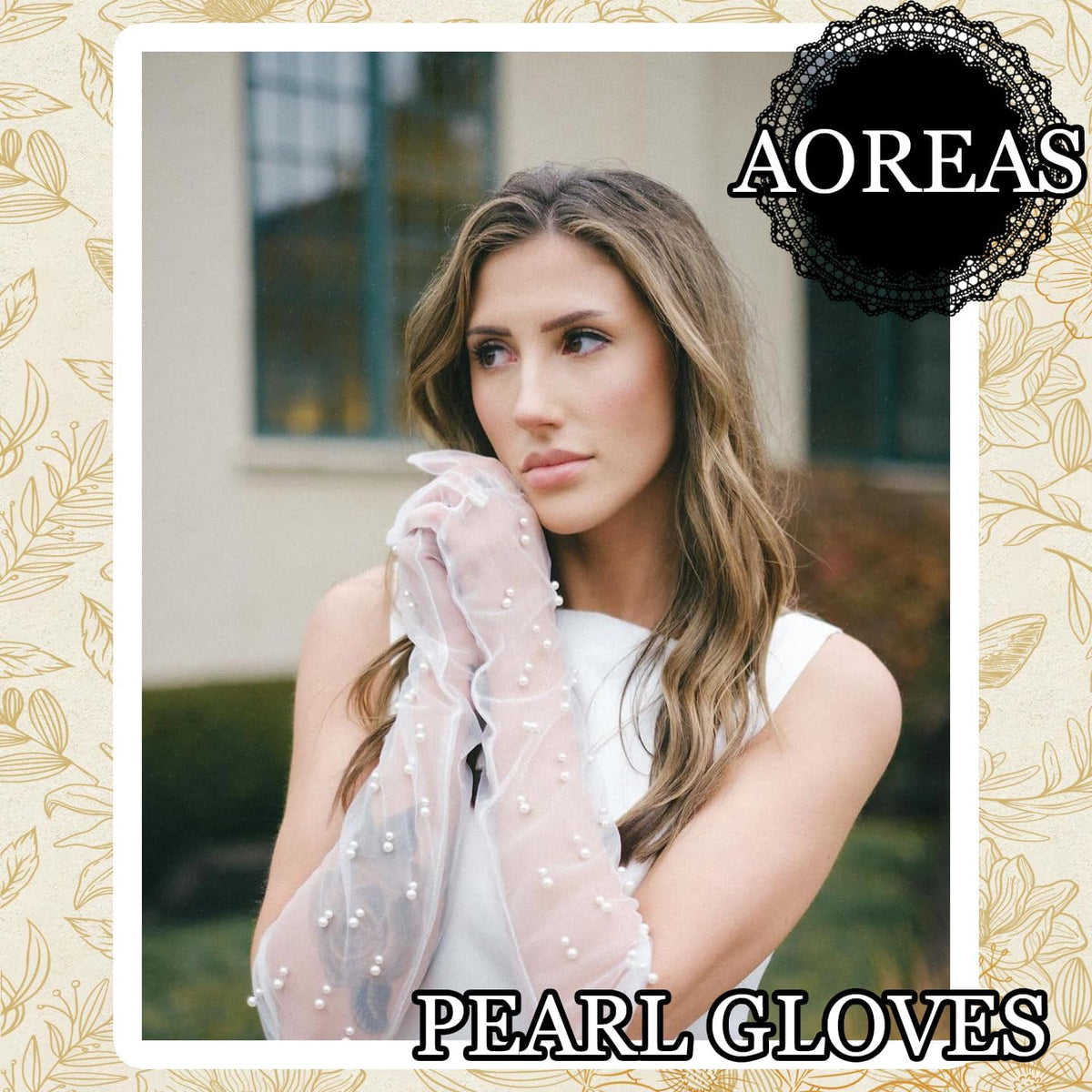 Long Pearl Wedding Gloves Tulle Bridal Gloves Wedding Detachable Sleeves Sleeves Elbow Length Summer Fingerless Glove