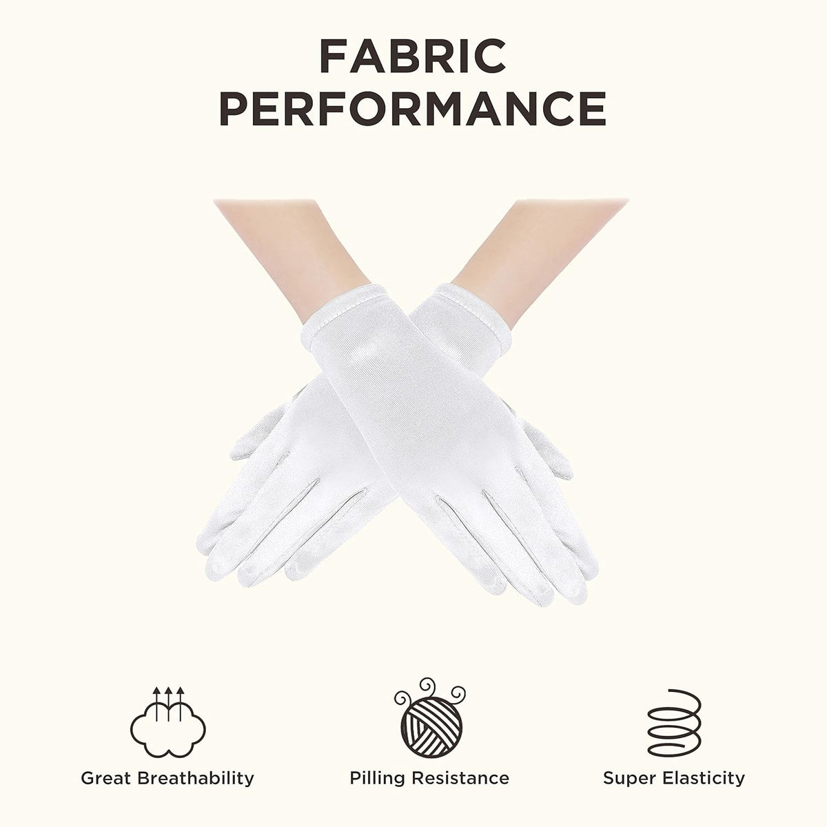 BABEYOND Short Satin Opera Gloves for Women 1920s Bridal Tea Party Gloves