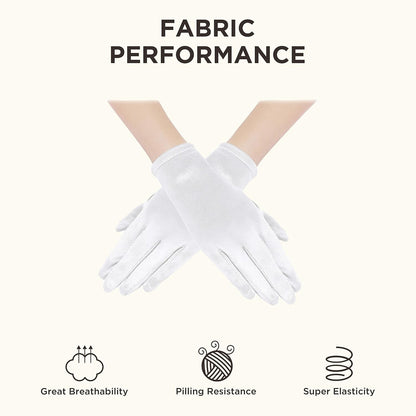 BABEYOND Short Satin Opera Gloves for Women 1920s Bridal Tea Party Gloves