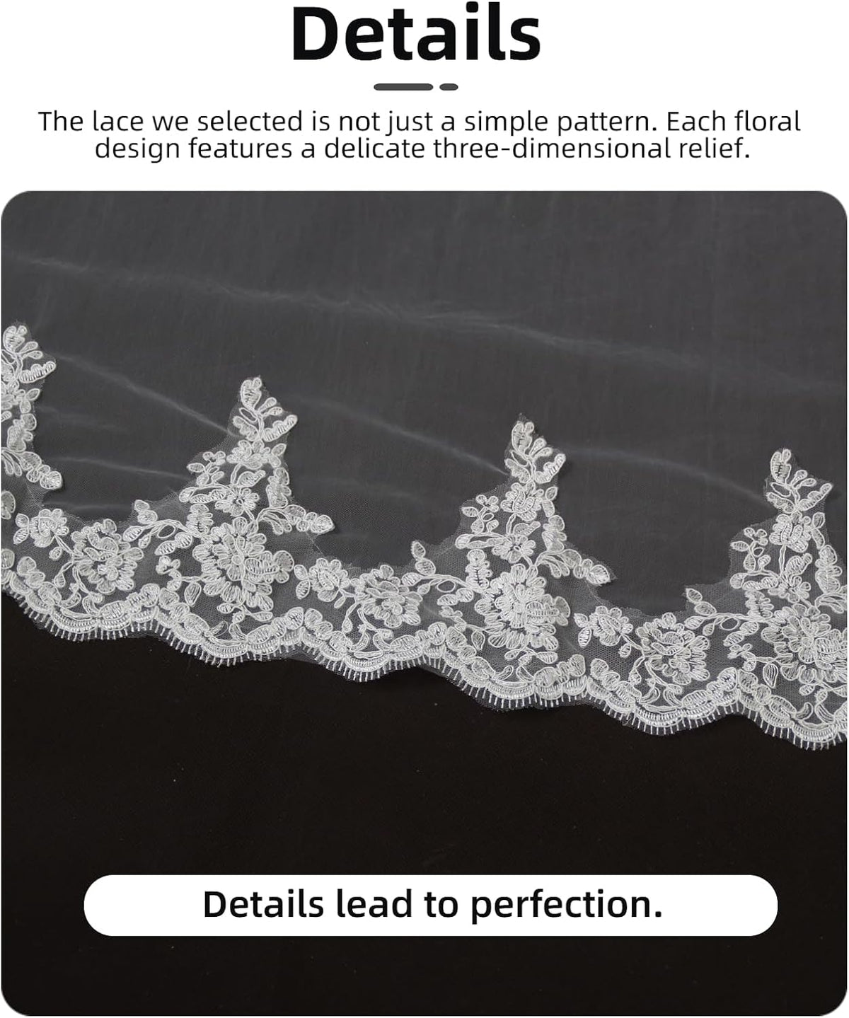 Cathedral Length Wedding Veil Lace Soft Tulle with Comb