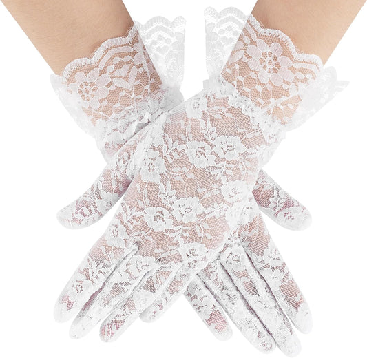 Black Lace Gloves for Women, 2 PCS Black Lace Gloves for Women