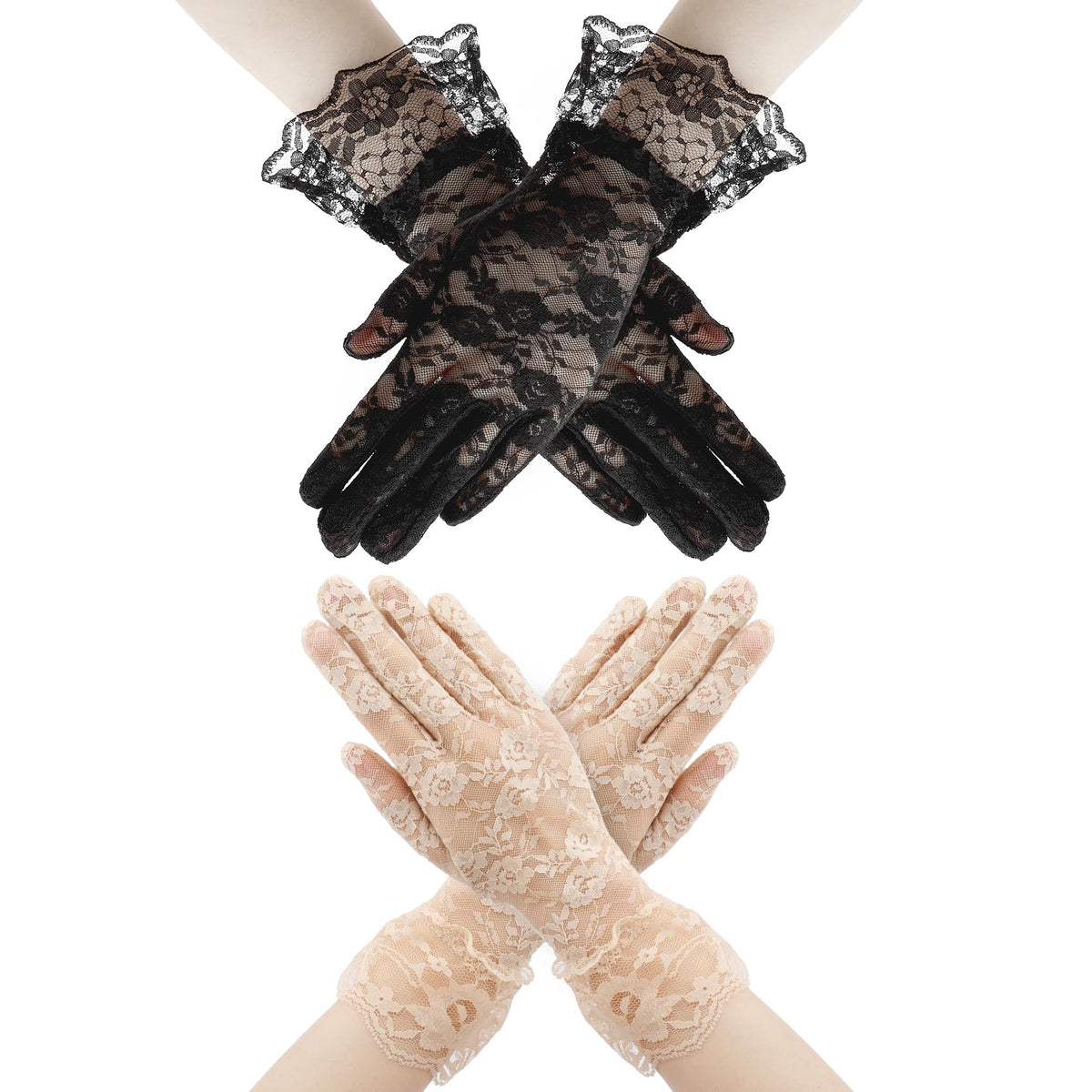 Lace Gloves for Wedding Tea Party, Evening Gloves for Women