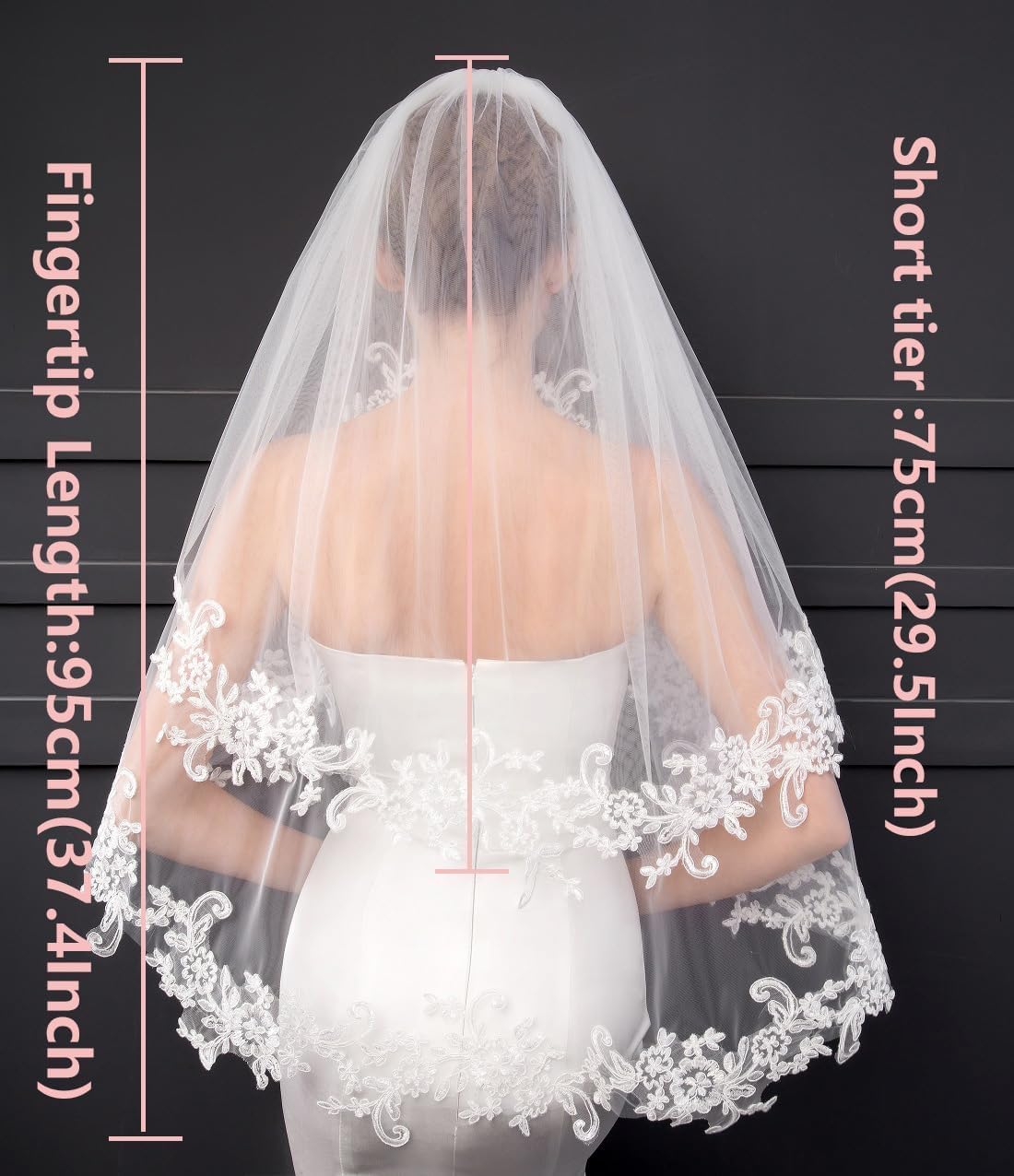 EllieHouse Women's Short 2 Tier Wedding Bridal Veil With Comb L24