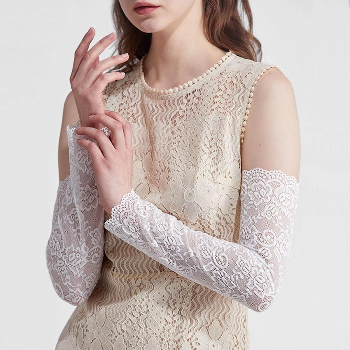Fingerless Lace Arm Sleeves for Women for Wedding Tea Party