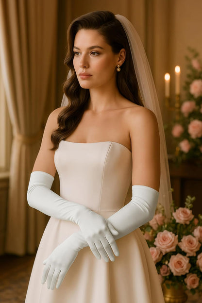 BABEYOND Long Opera Gloves for Women 1920s Elbow Length Satin Gloves