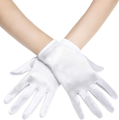 BABEYOND Short Satin Opera Gloves for Women 1920s Bridal Tea Party Gloves