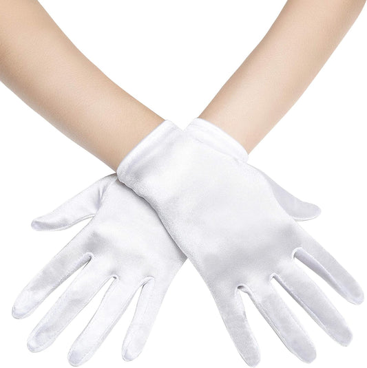 BABEYOND Short Satin Opera Gloves for Women 1920s Bridal Tea Party Gloves