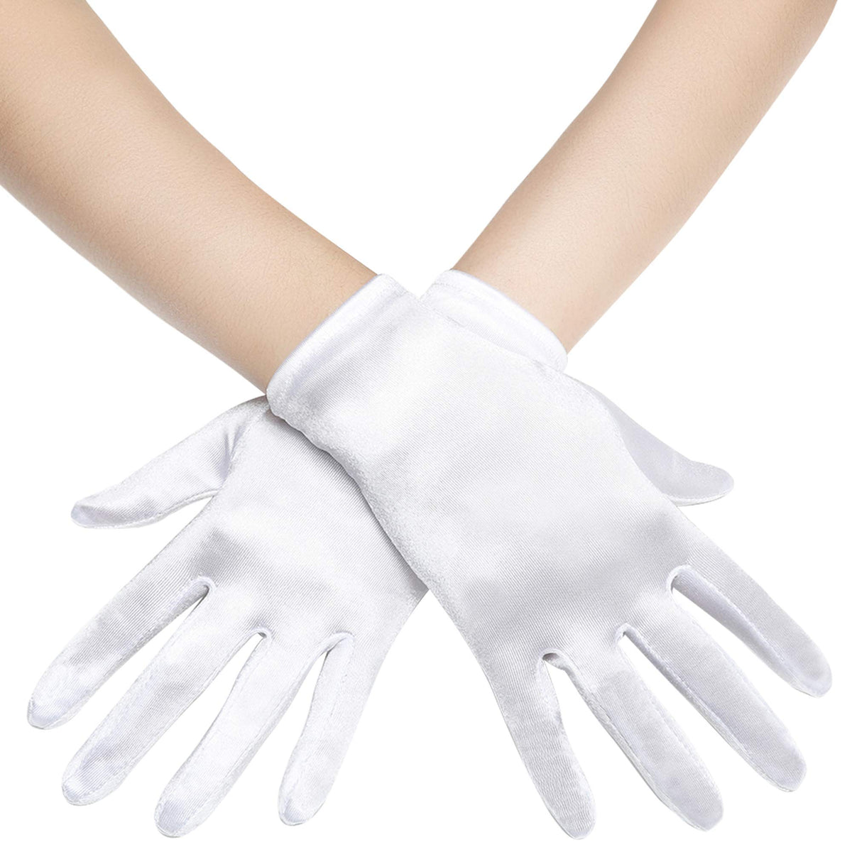 BABEYOND Short Satin Opera Gloves for Women 1920s Bridal Tea Party Gloves