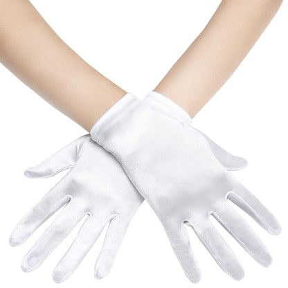 BABEYOND Short Satin Opera Gloves for Women 1920s Bridal Tea Party Gloves