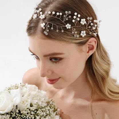 Faux Pearl Decorated Headband, Elegant Bridal Headwear for Wedding Bridal Party Formal Occasions, Fashion Hair Accessories for Women