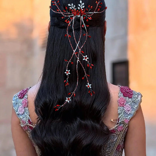 Flower & Leaf Decorated Hair Comb, Elegant Rhinestone Decorated Hair Accessories for Wedding Bridal, Fashion Hair Accessories for Party, Daily Clothing Decor