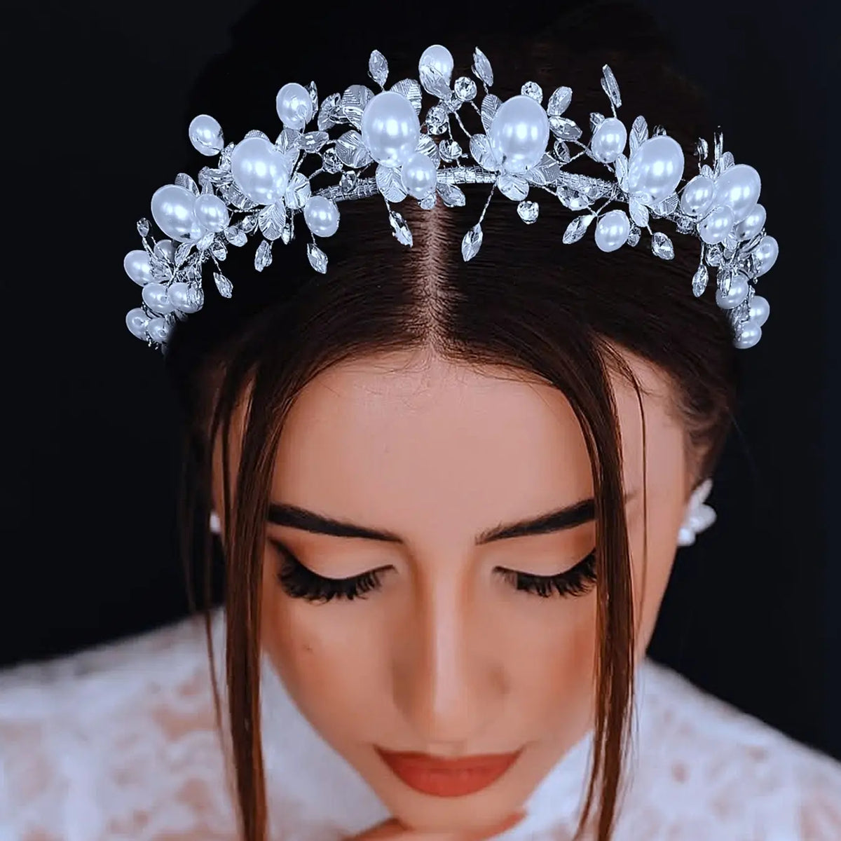 Elegant Pearl Rhinestone Bridal Headband, Perfect for Weddings Birthdays Parties Daily Wear Vacation, Fashionable High-End Hair Accessory