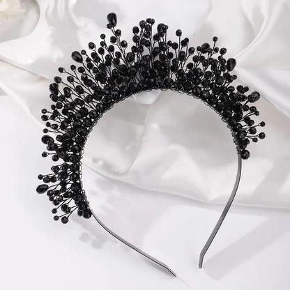 9-Color Crystal Bridal Crown Headband, Silver Bedazzled Diamond Accent Hairpiece, Handmade Luxury Hair Accessory for Brides (Bridal Shower, Ceremony, Birthday, Pink Headbands Option), Bedazzled Diamond Accent Headbands