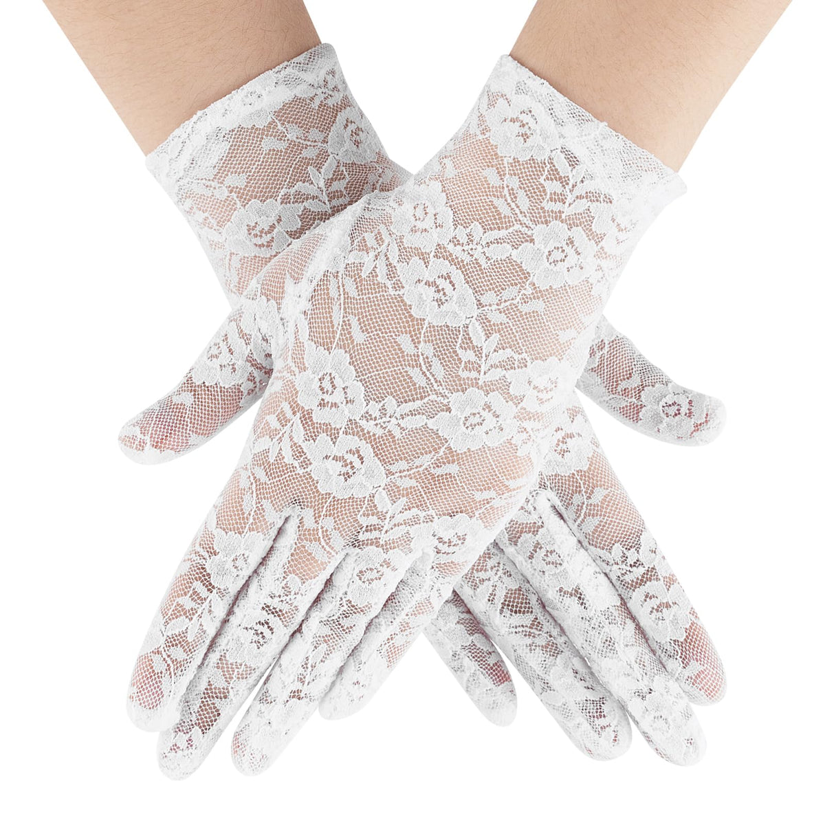 Black Lace Gloves for Women, 2 PCS Black Lace Gloves for Women