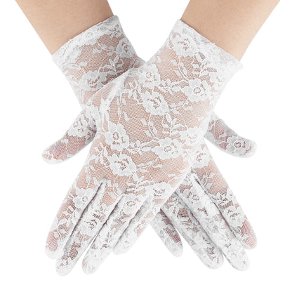 Black Lace Gloves for Women, 2 PCS Black Lace Gloves for Women