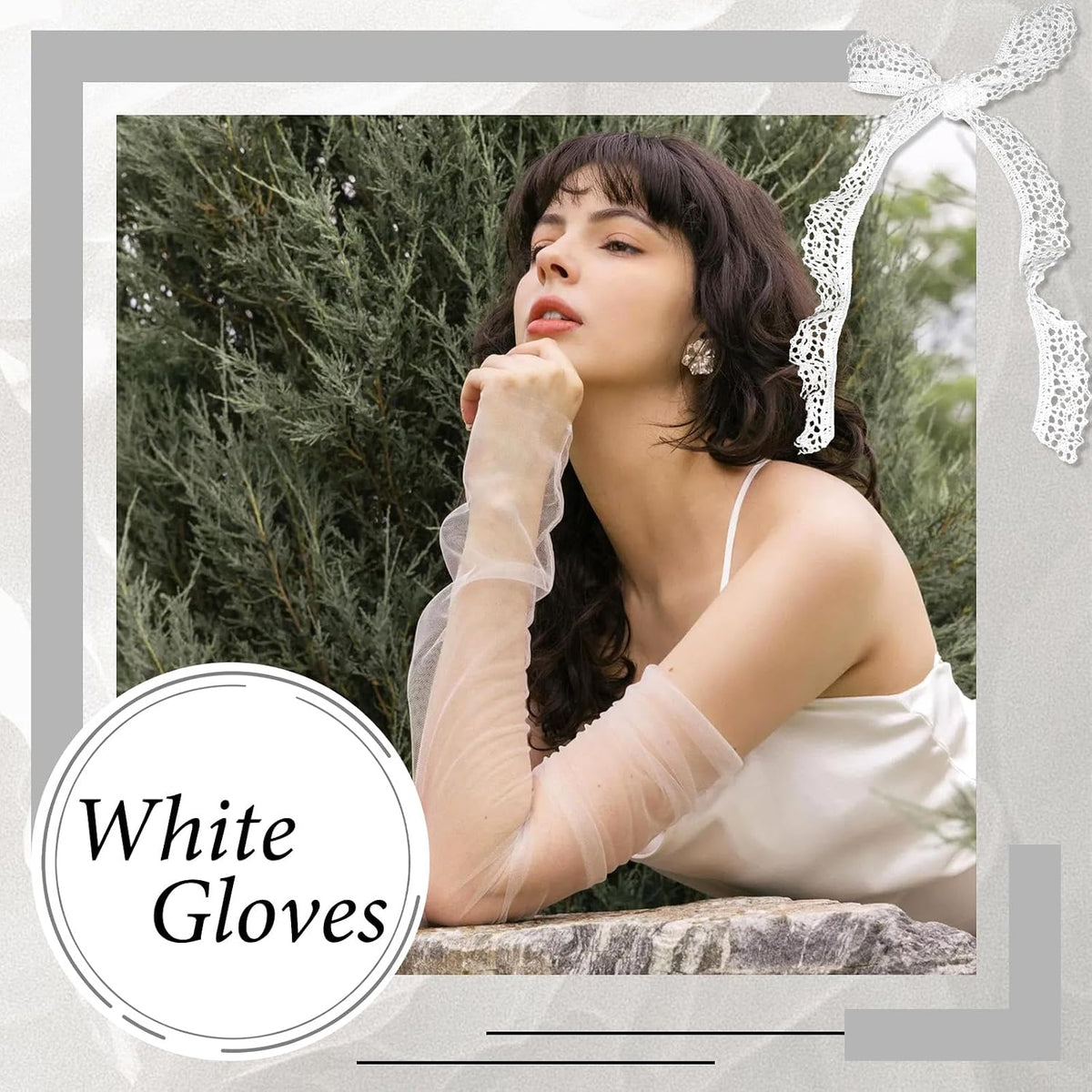 Long Tulle Gloves Ruched Fingerless Gloves Wedding Arm Sleeves for Women