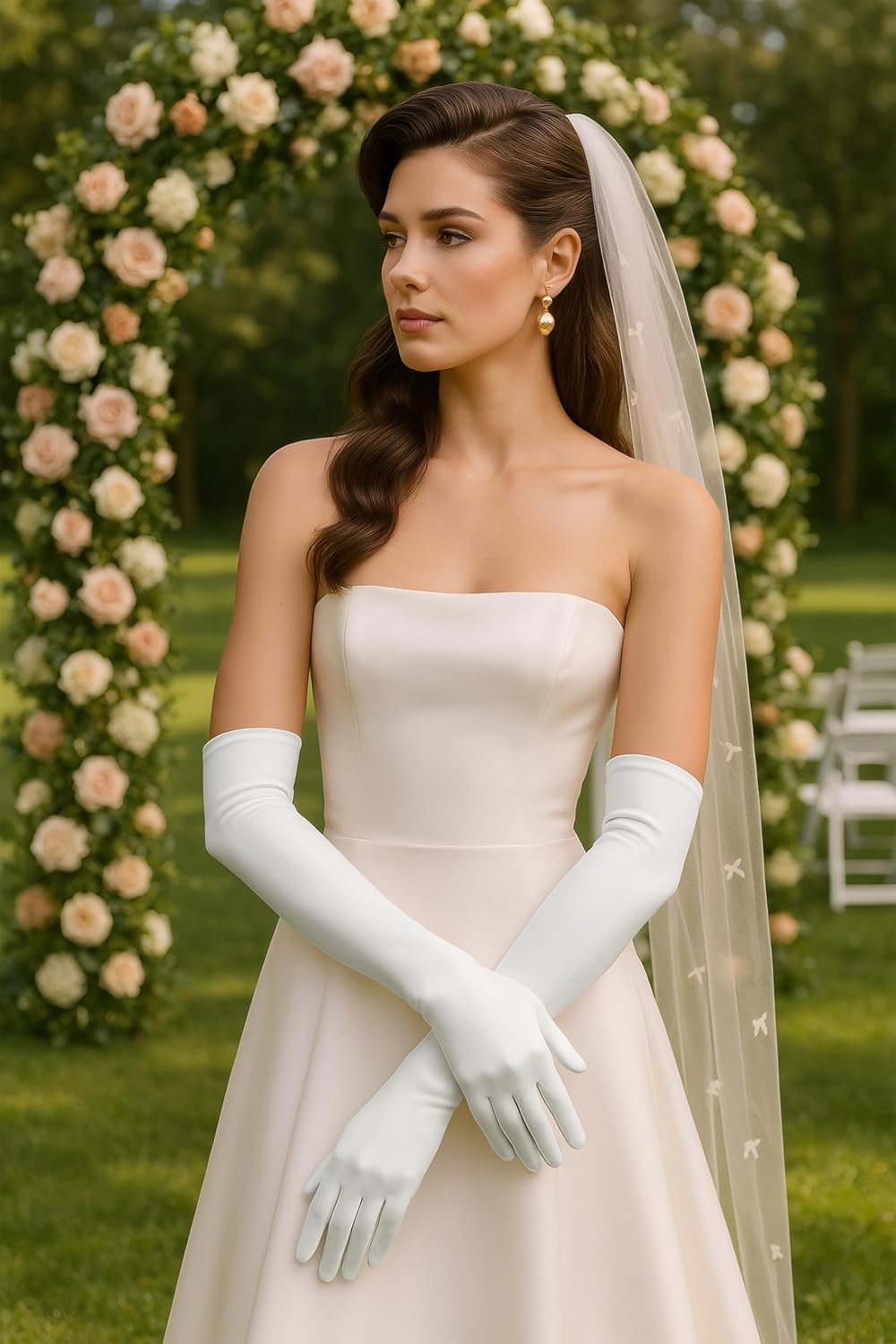 BABEYOND Long Opera Gloves for Women 1920s Elbow Length Satin Gloves