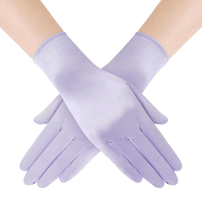 BABEYOND Short Satin Opera Gloves for Women 1920s Bridal Tea Party Gloves
