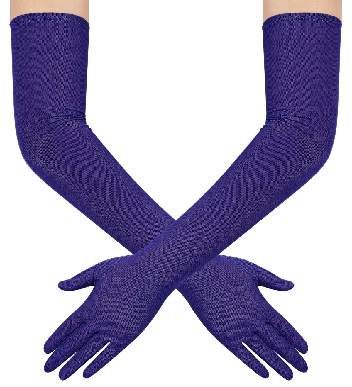 Hazhlko Women's Long Mesh Tulle Sheer Gloves Opera Party Gloves