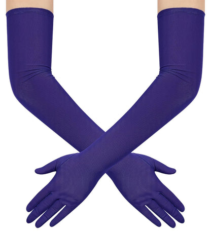 Hazhlko Women's Long Mesh Tulle Sheer Gloves Opera Party Gloves