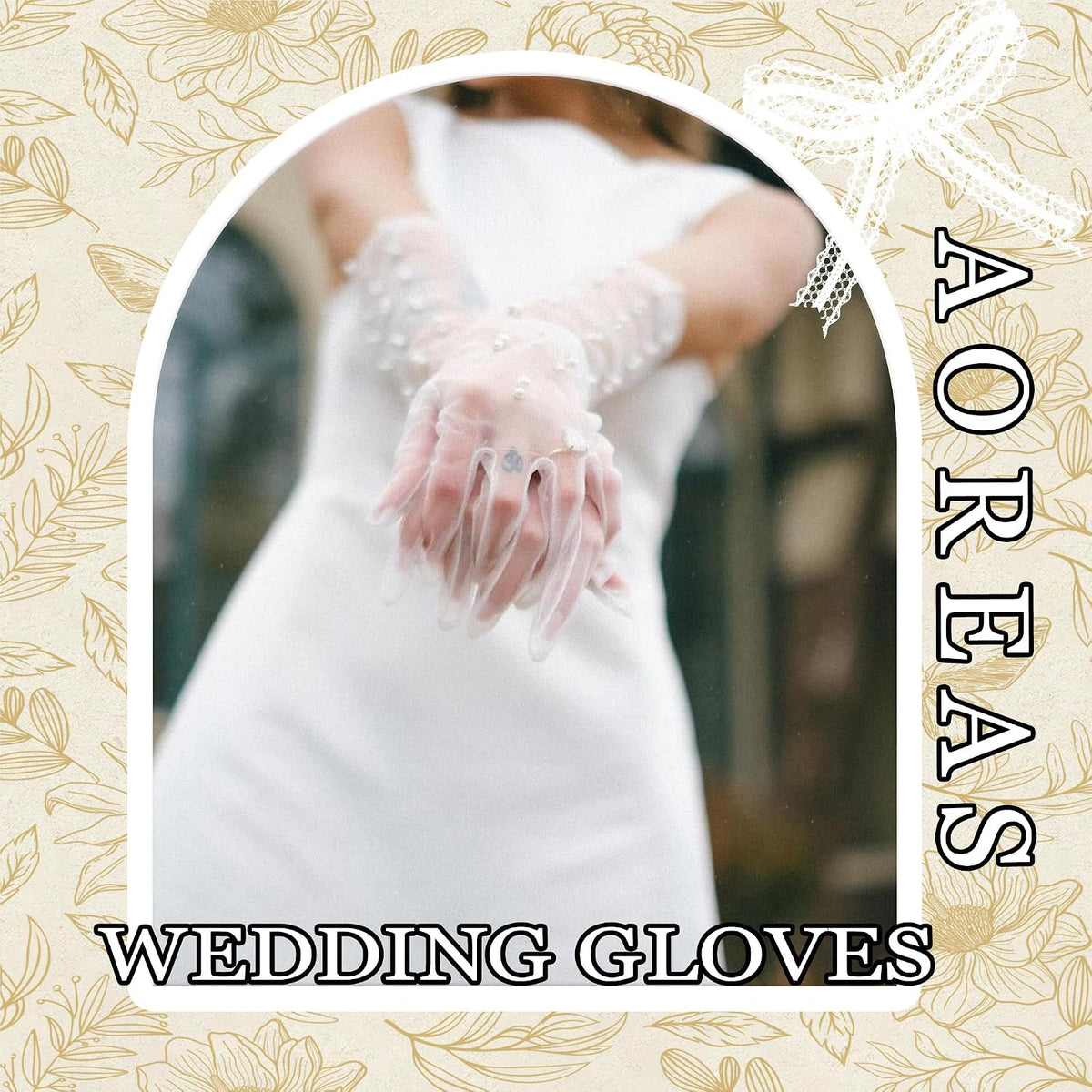 Long Pearl Wedding Gloves Tulle Bridal Gloves Wedding Detachable Sleeves Sleeves Elbow Length Summer Fingerless Glove
