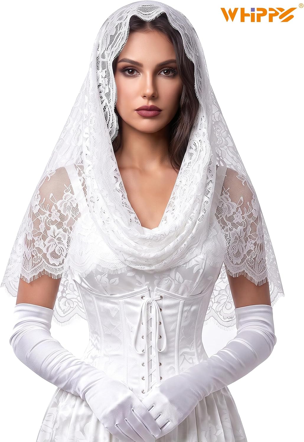 Chapel Lace Mantilla Veil Infinity Latin Mass Head Covering Spanish Style