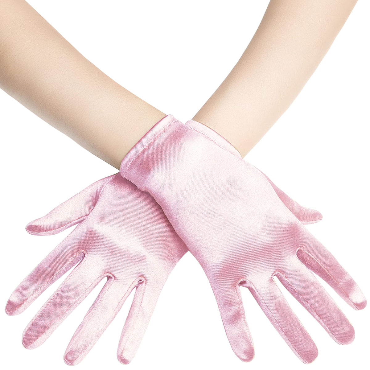 BABEYOND Short Satin Opera Gloves for Women 1920s Bridal Tea Party Gloves