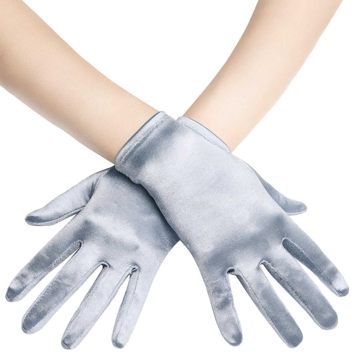 BABEYOND Short Satin Opera Gloves for Women 1920s Bridal Tea Party Gloves