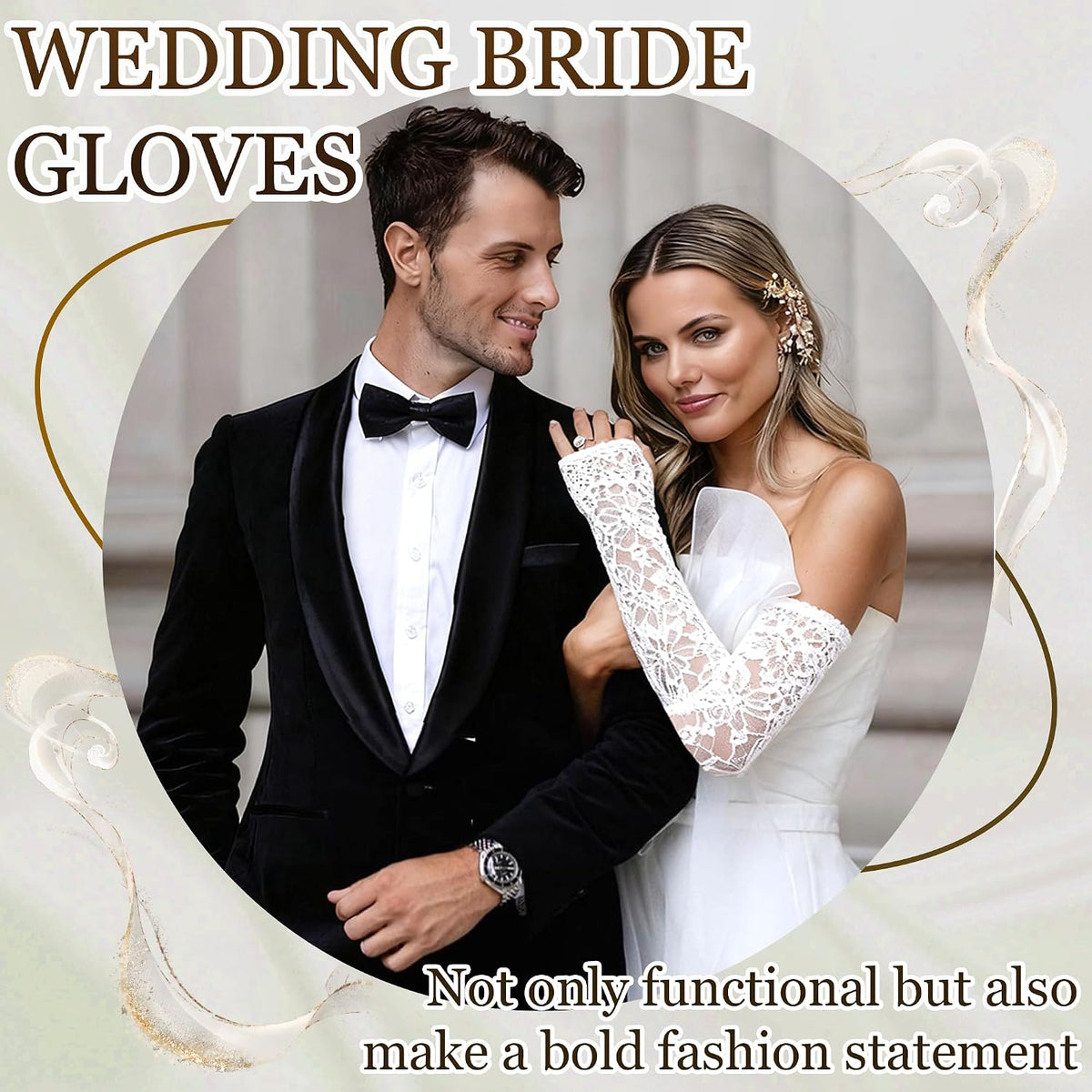 Long Lace Gloves Fingerless Bridal Arm Sleeves