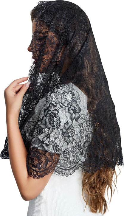 Avidlove Infinity Lace Mantilla Veil Chapel Mass Head Covering Latin Scarf