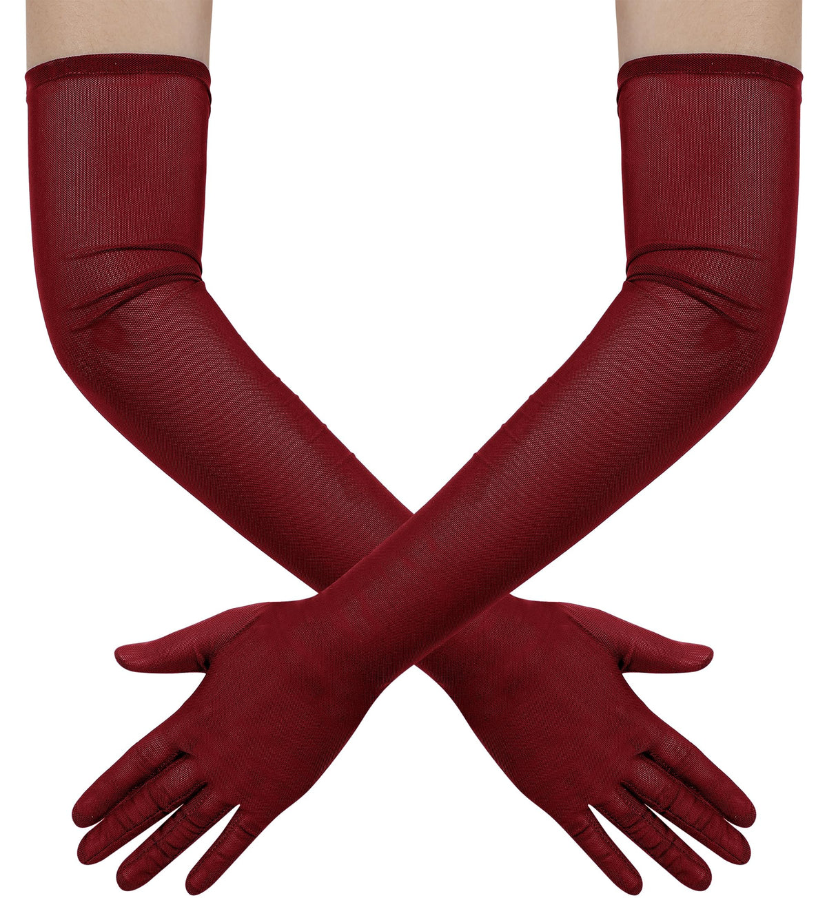 Hazhlko Women's Long Mesh Tulle Sheer Gloves Opera Party Gloves