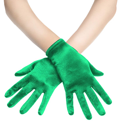 BABEYOND Short Satin Opera Gloves for Women 1920s Bridal Tea Party Gloves