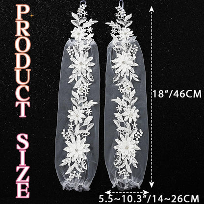 White Long Lace Gloves Fingerless Wedding Gloves for Women