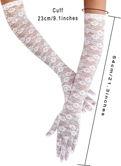 Avidlove Women's Long Lace Gloves for Formal Dress Tea Party Opera Gloves
