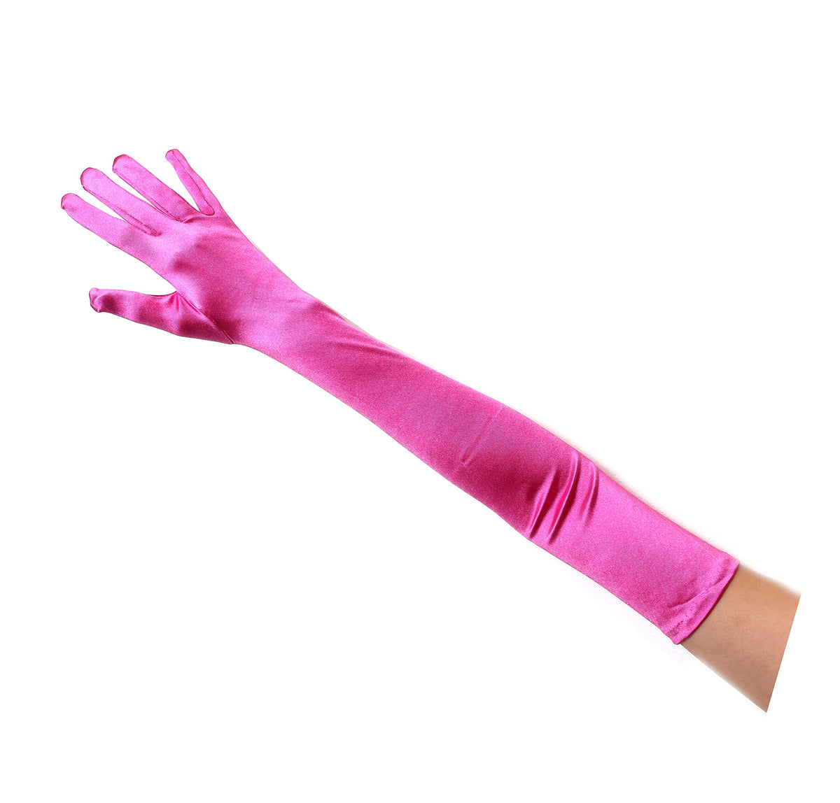 SACASUSA 23" Extra Long Super Stretch Over the Elbow Party Bridal Dance Sexy Satin Gloves A-Grade Quality 16BL 58cm