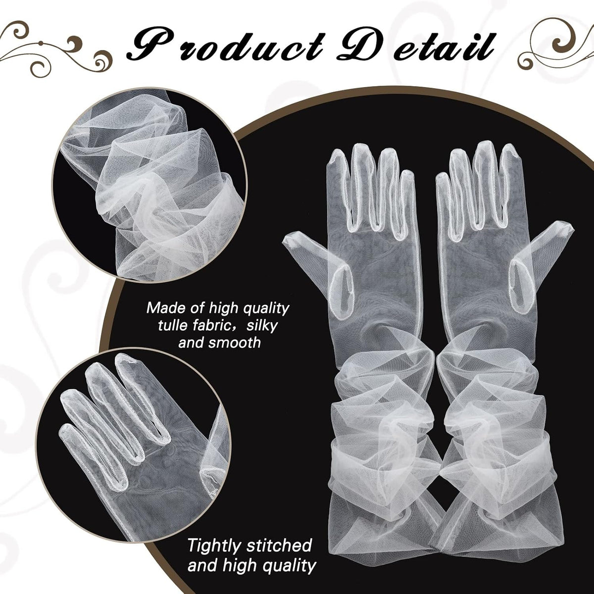 Tarpop Women Long Sheer Mesh Gloves 27.5" Opera Elbow Tulle