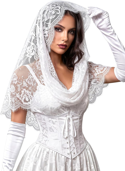 Chapel Lace Mantilla Veil Infinity Latin Mass Head Covering Spanish Style