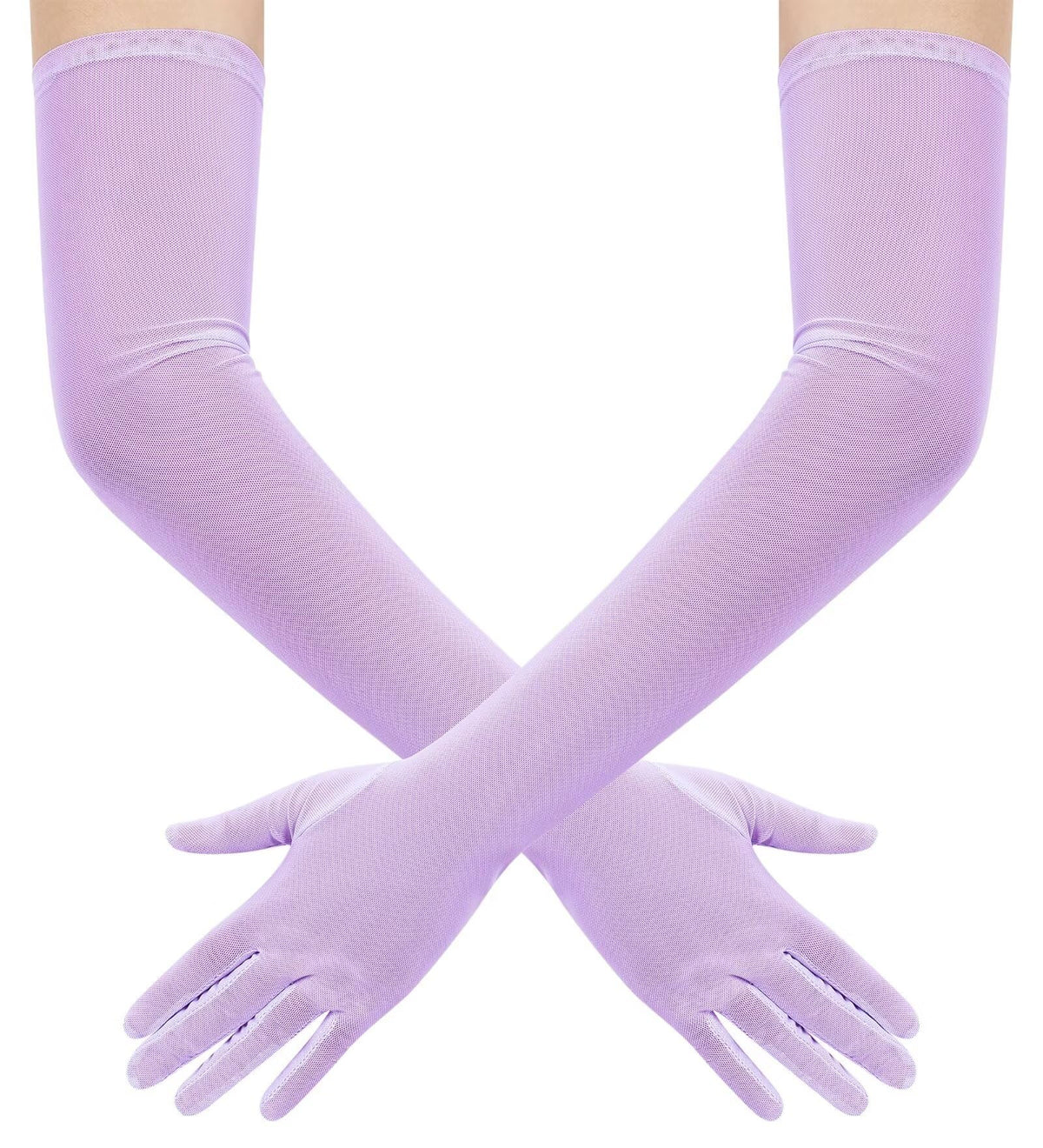 Hazhlko Women's Long Mesh Tulle Sheer Gloves Opera Party Gloves