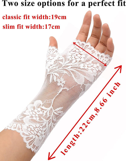 Avidlove Women Short Lace Glove Fingerless Sunblock Wrist Gloves Gothic